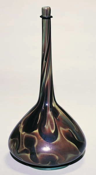 Flaske, Murano, 1500-25 (kalcedonglas) af Italian School