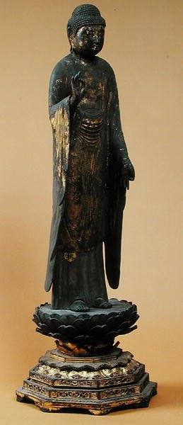 Statuette af Amida, Muromachi-perioden (forgyldt træ) af Japanese School