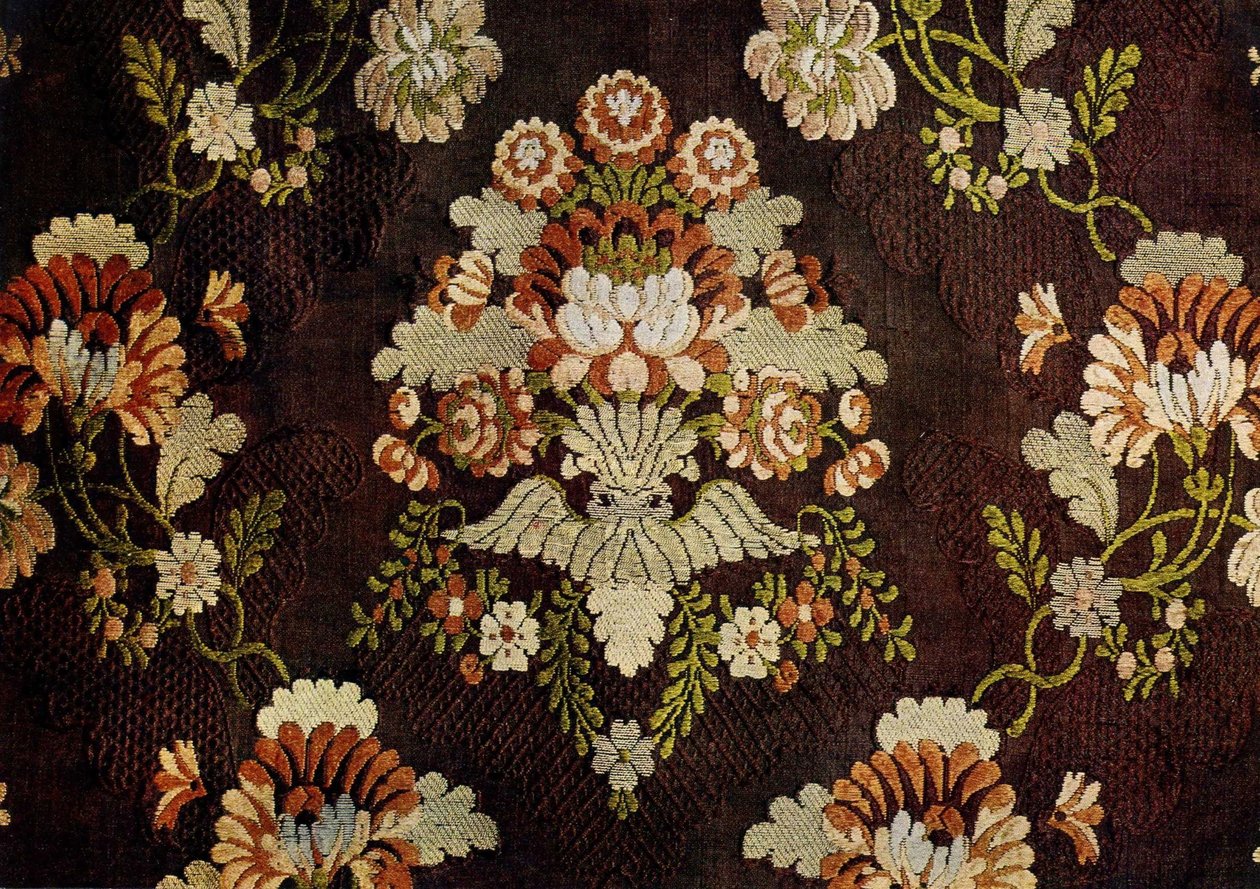 Blomsterdesign (silke med guldtråd) af Russian School