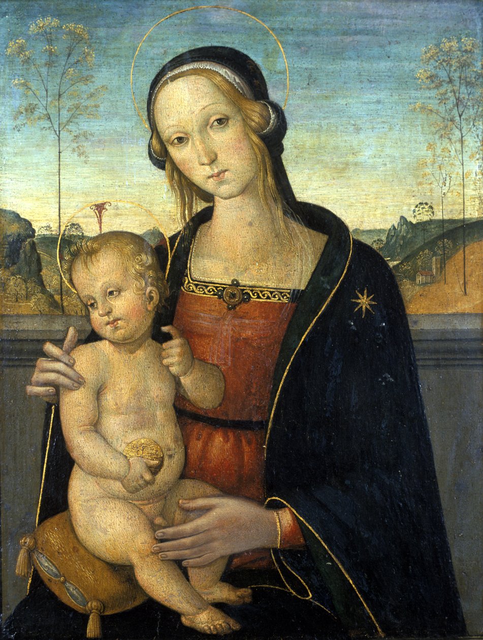Madonna og barn, ca. 1500 (tempera på træ) af Tiberio dAssisi