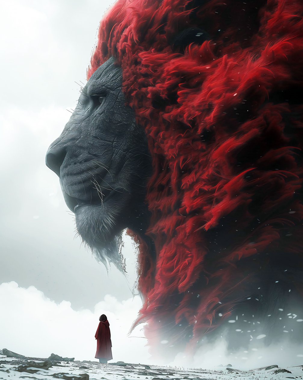 Lion  Man: fantastisk plakatdesign til vægbilleder af F. Abderrahim