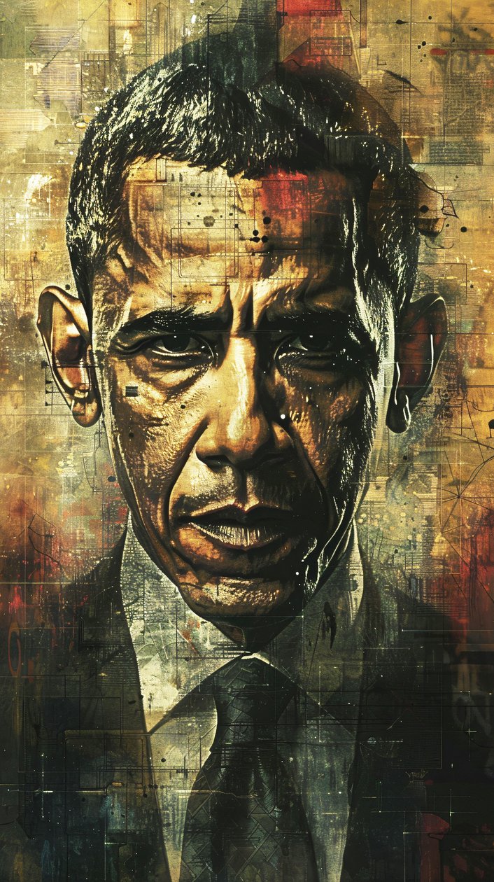 Præsident Barack Obama Portrætter maleri til Væg Kunsttryk af F. Abderrahim