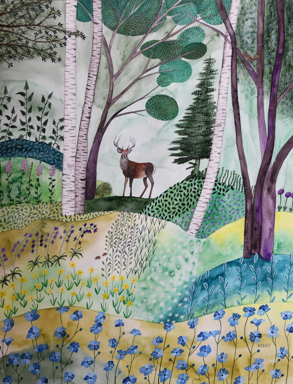Forår i skoven af Marys Watercolors