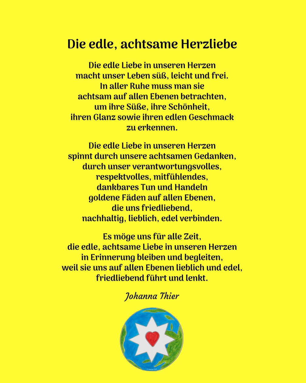 Den ædle, opmærksomme kærlighed i hjertet - Version 2 af Johanna Thier