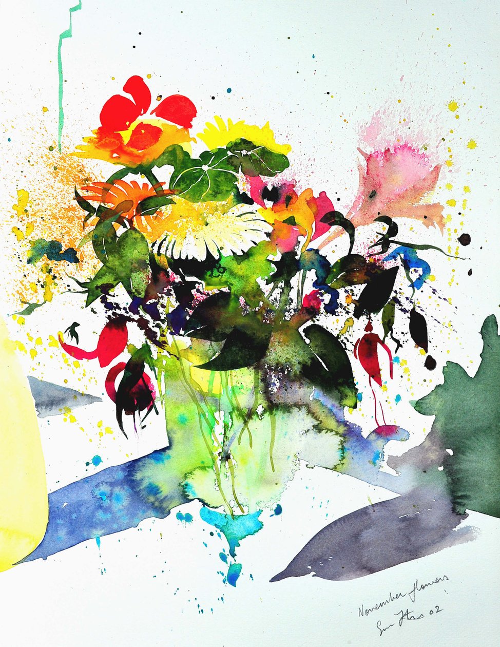 Novemberblomster 56 x36 2002 af Simon Fletcher