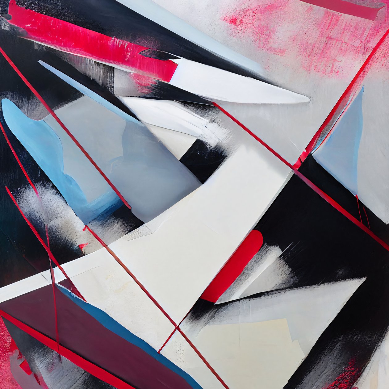 Abstract Splash Creative Expression in Brushstrokes, lærredstryk på bestilling af F. Abderrahim