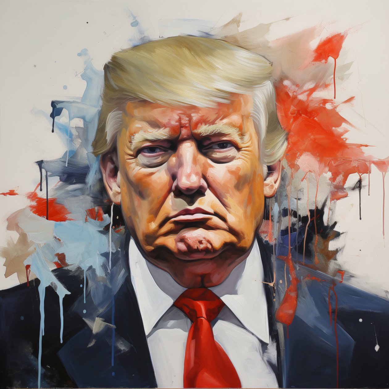 Donald Trump Pop Art-lærredstryk, indrammet træ, moderne lærredsvægkunst af F. Abderrahim