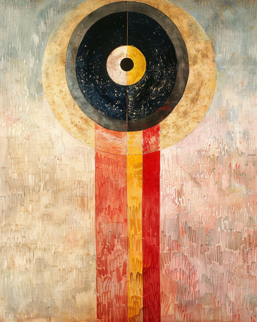Abstrakt maleri Hilma af Klint stil inspiration, vægkunst | print on demand af F. Abderrahim