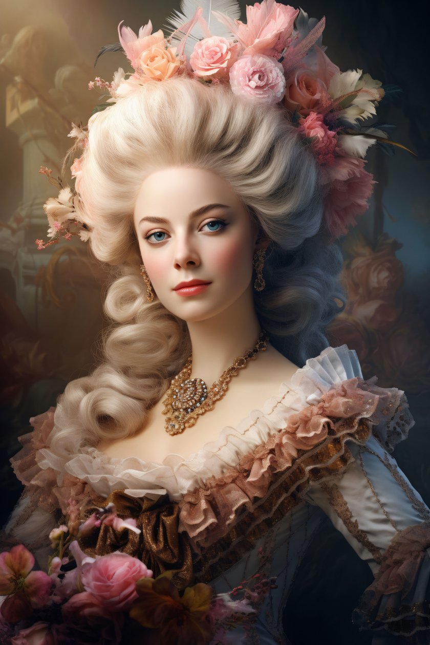 Billede af den smukke dronning Marie Antoinette, vægdekoration | print on demand af F. Abderrahim