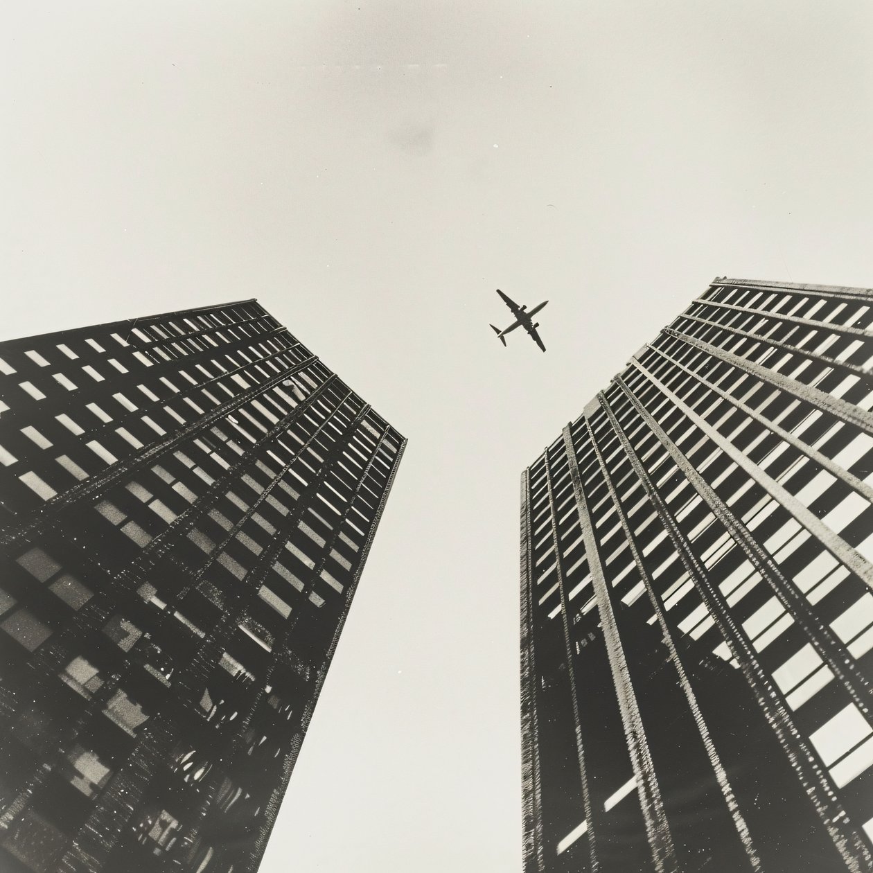 Fly, der flyver hen over to tårne, fotografi med  sort, vægbilleder på forespørgsel af F. Abderrahim