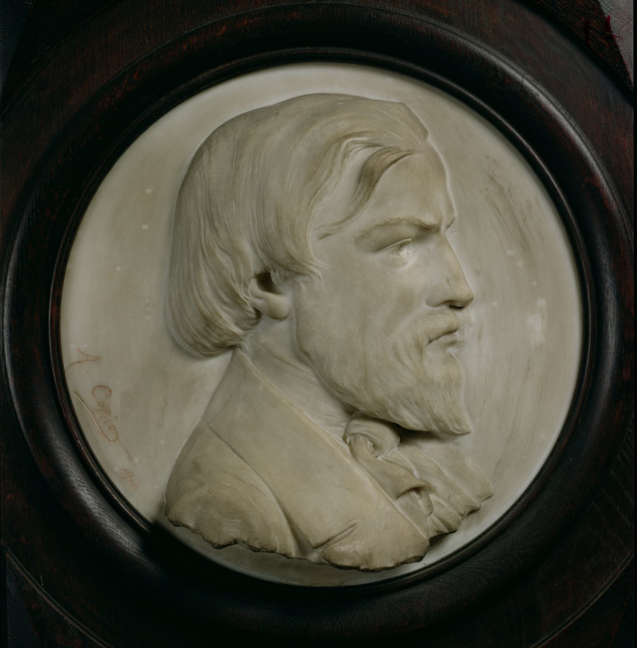 Reliefmedaljon af Frederic Ozanam (1813-53) (marmor) af A. Corio
