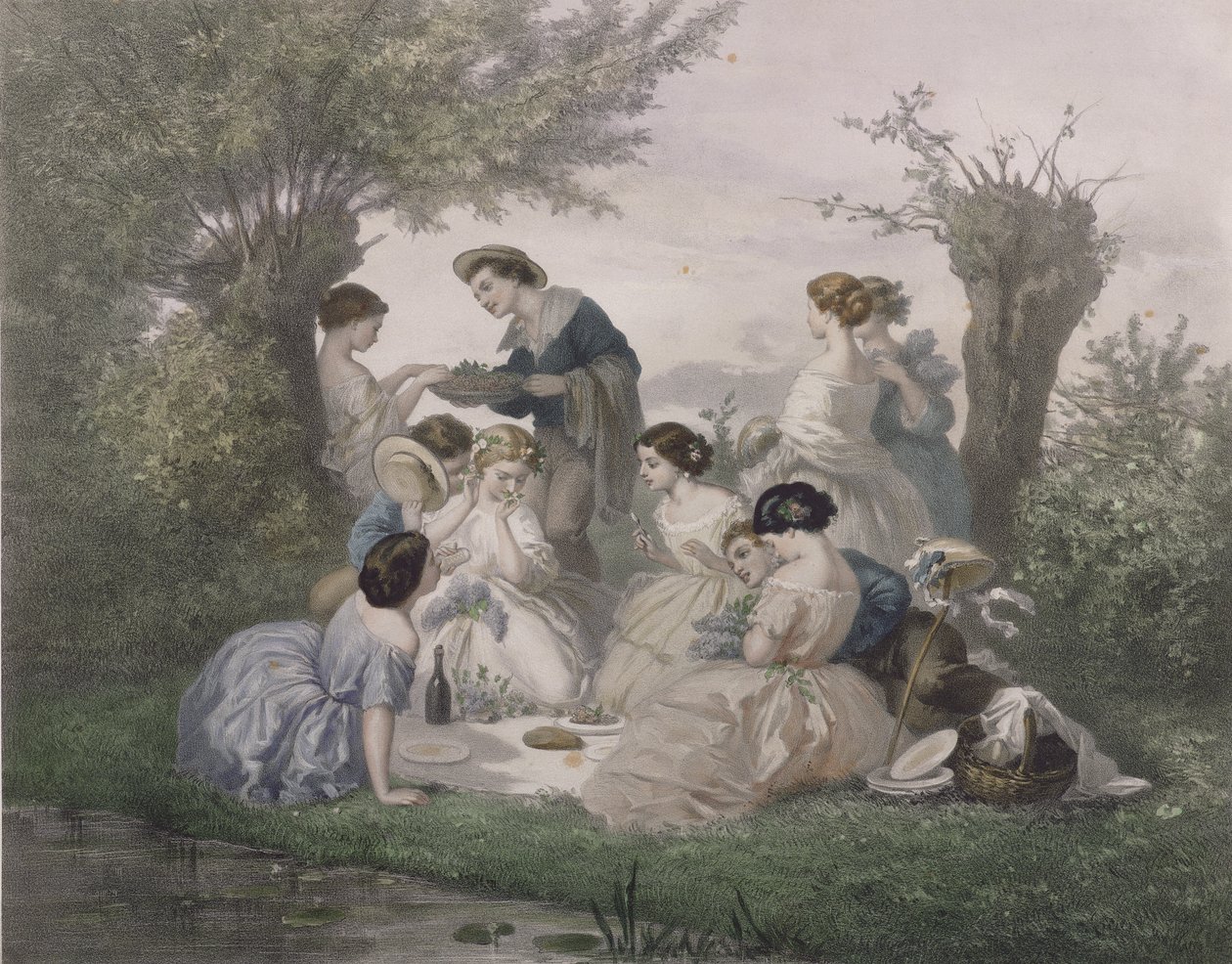 Breakfast in the Spring, indgraveret af Regnier, Bettannier og Morlon af A. de Beaumont