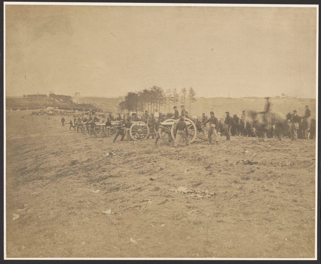 [Første batteri i Connecticut, nær Fredericksburg] af A.J. Russell