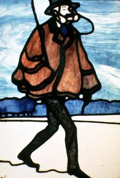 The Dandy, ca. 1900 (farvet glas) af A. Canissar