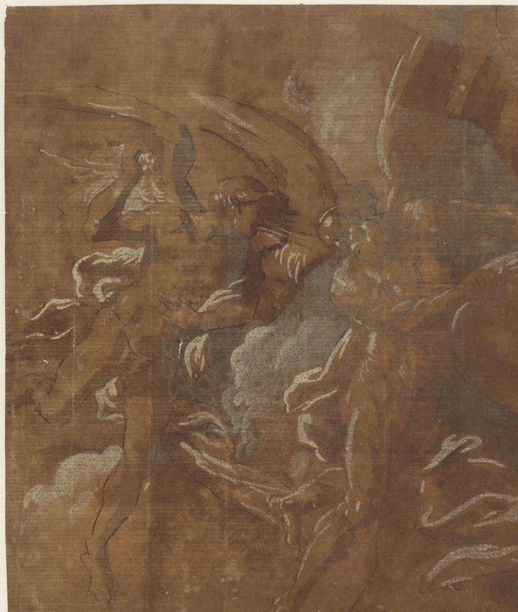 To bevingede mænd af A. Carracci (attributed to)