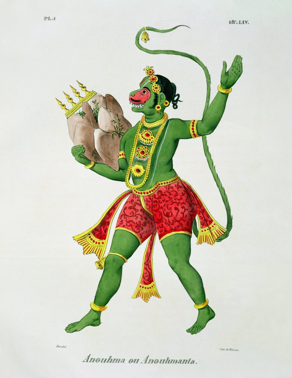 Hanuman, graveret af de Racinet af A. Geringer