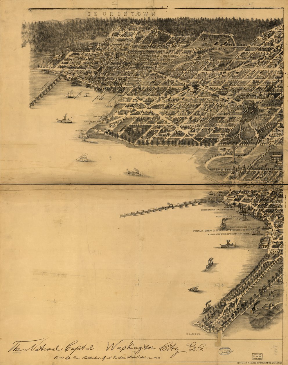 Den nationale hovedstad, Washington City, D.C. af A. Sachse and Co.