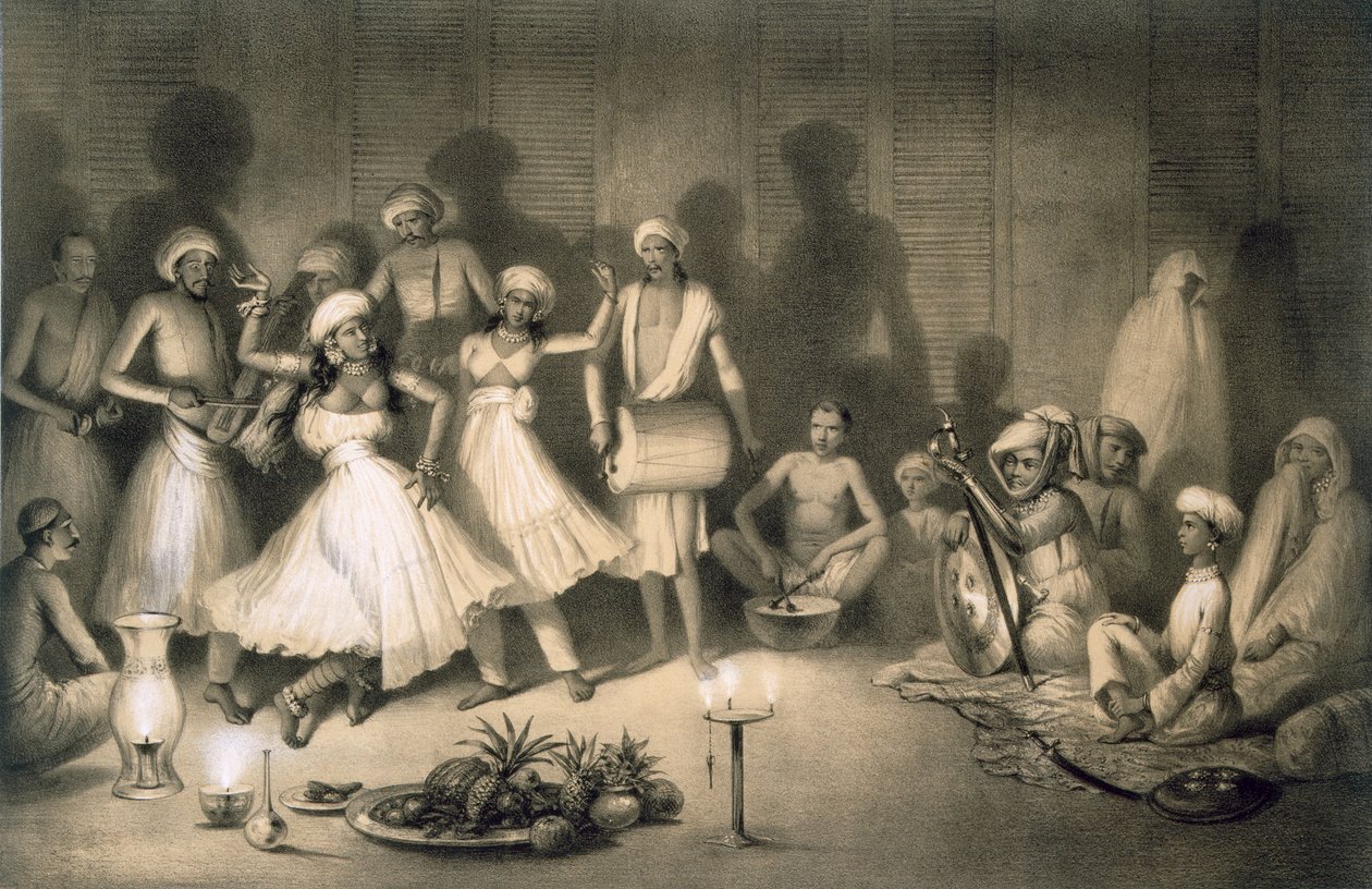 Dance of Nautch Girls, pub. 1858. af A. Soltykoff