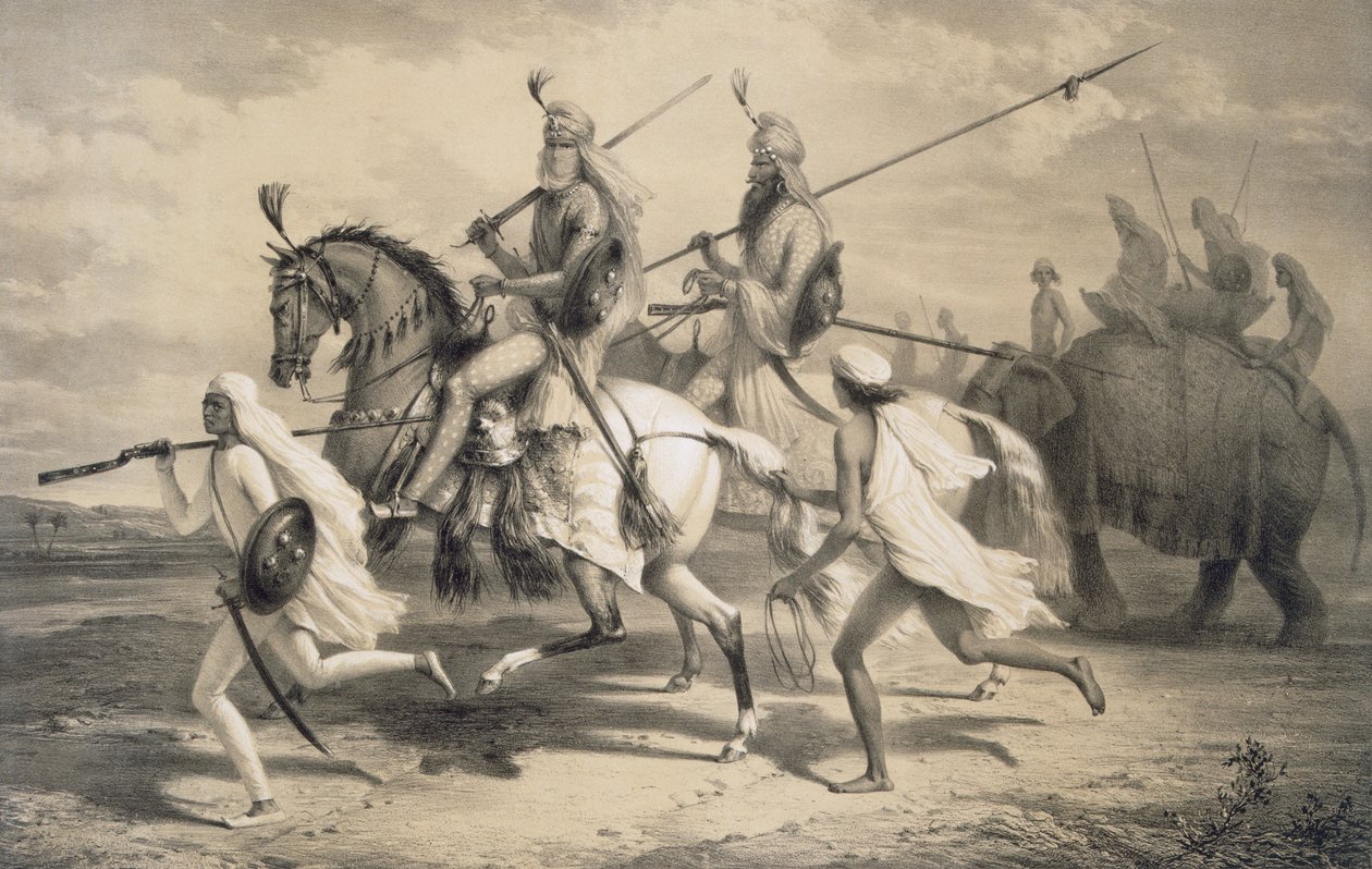 Sikh-høvdinge på jagt, 1858. af A. Soltykoff