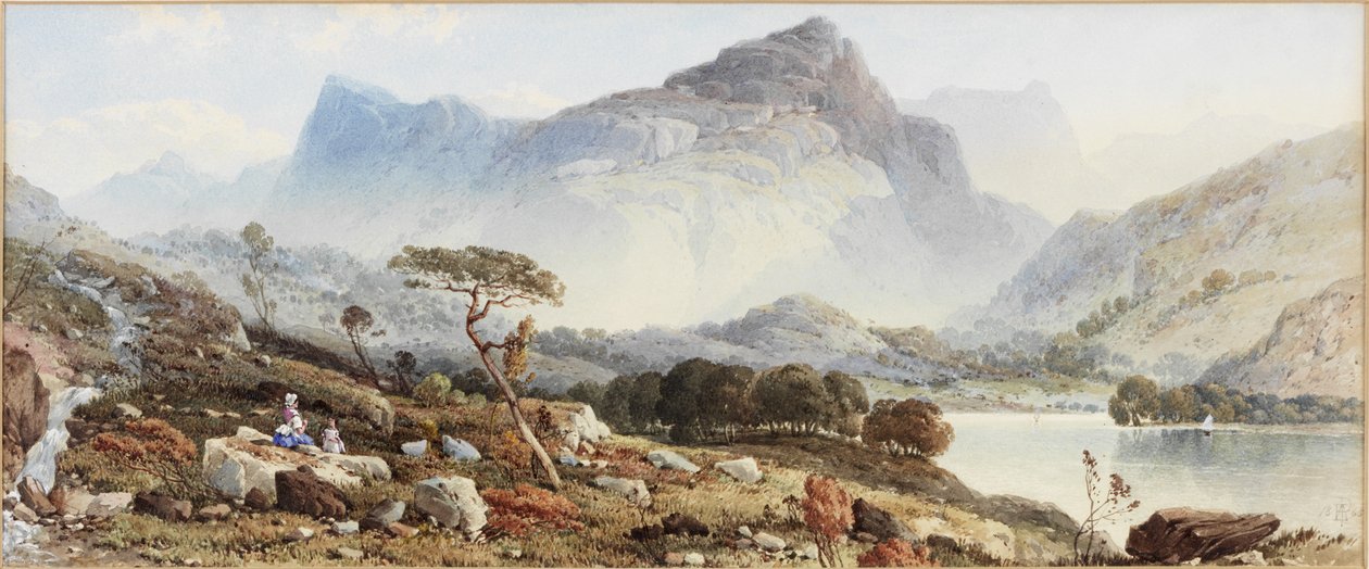 View Near Dolgelly (akvarel og bodycolour på papir på kort) af Aaron Edwin Penley