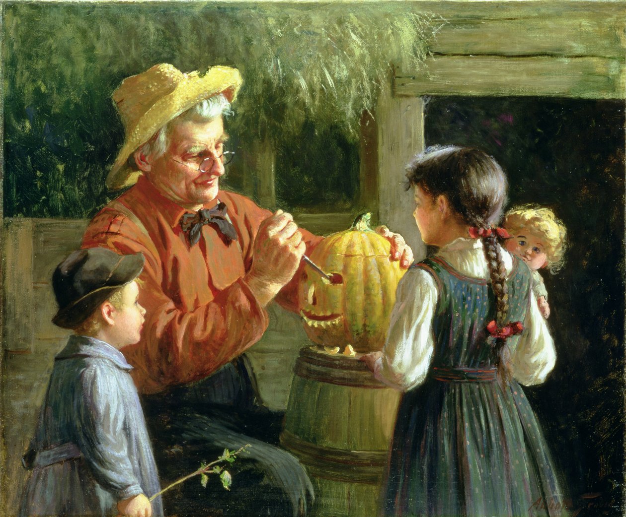 Jack-o-Lantern (olie på lærred) af Abbott Fuller Graves