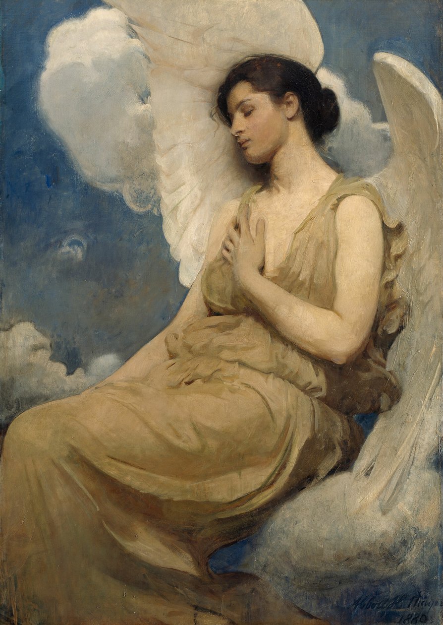 Bevinget figur, 1889. af Abbott Handerson Thayer