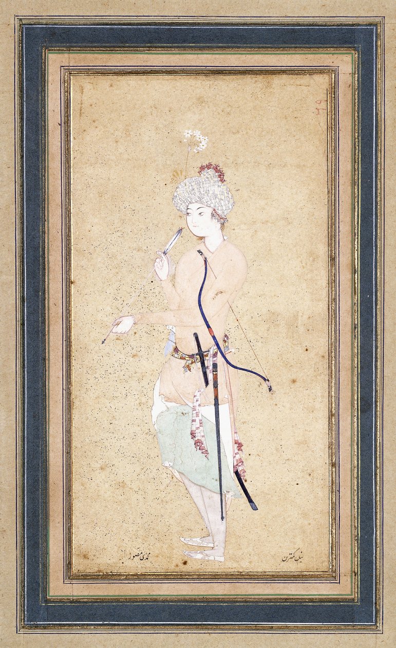 En ung bueskytte, ca. 1580 af Abd Allah Musawwir