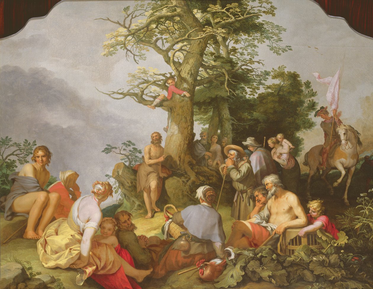 Johannes Døberen prædiker af Abraham Bloemaert