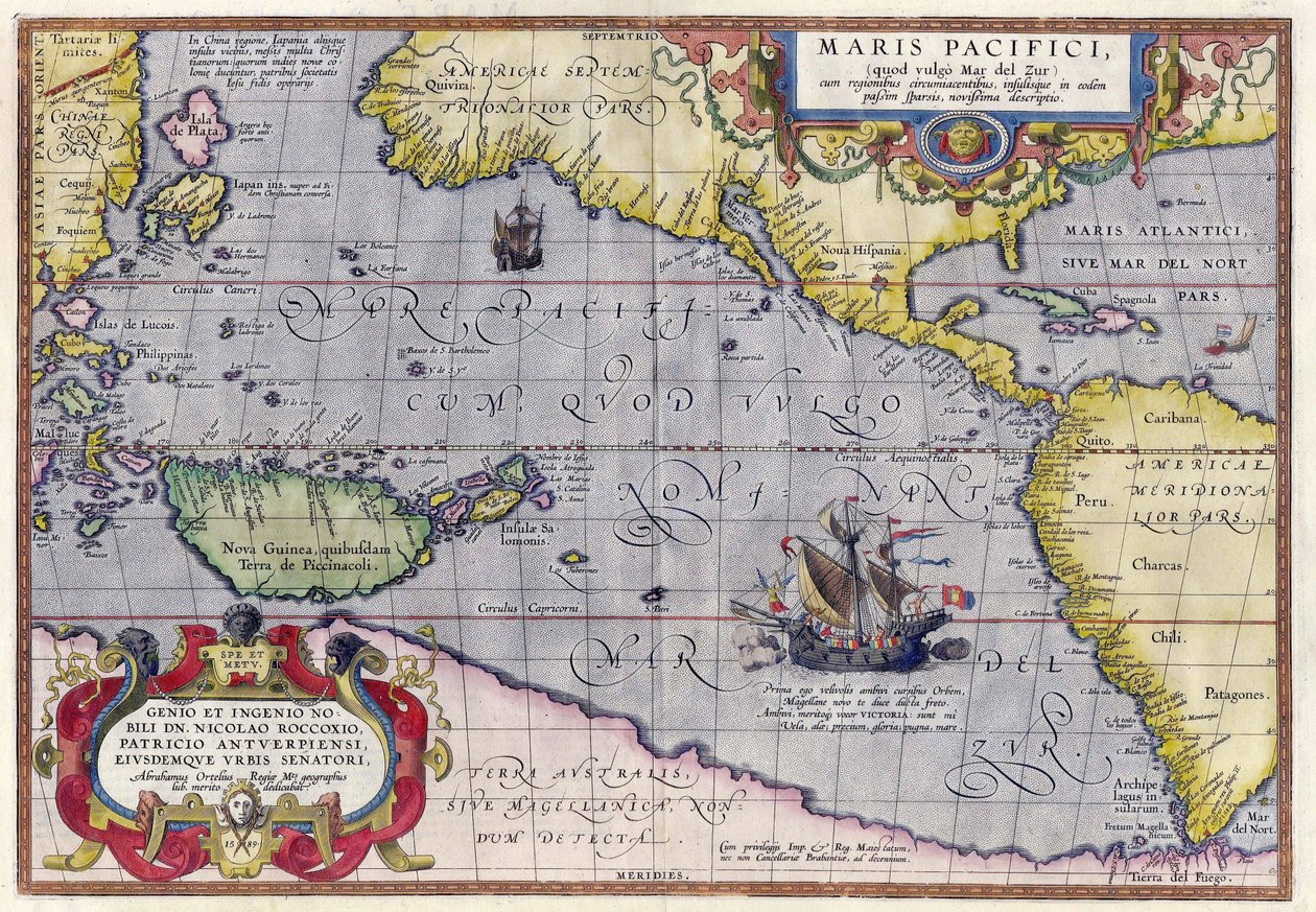Stillehavet af Abraham Ortelius