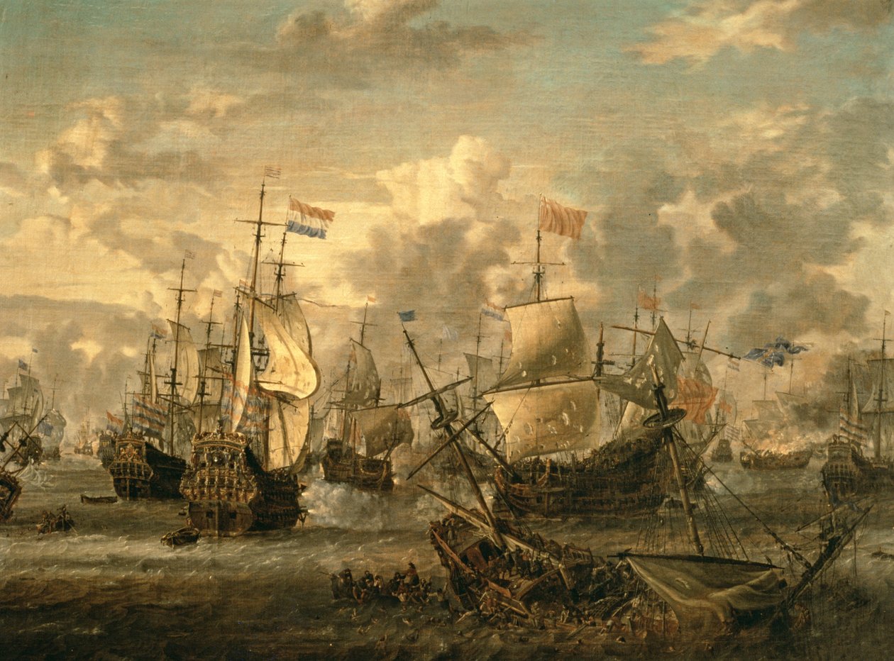 Episode fra firdageslaget, 1.-4. juni 1666 af Abraham Storck