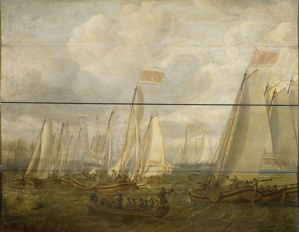 Marinekonkurrence på Y ud for Amsterdam af Abraham  Alewijn