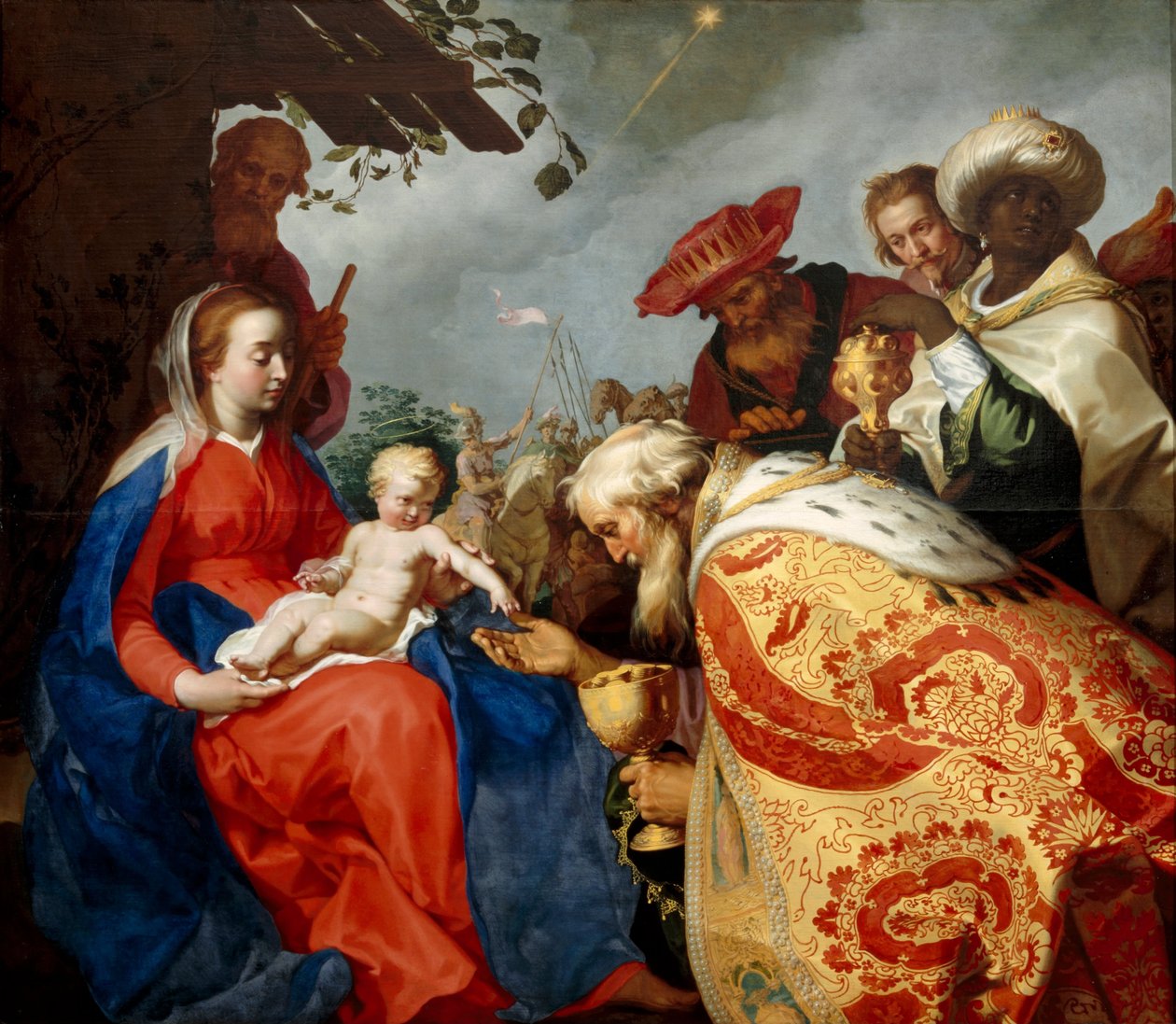 Tilbedelse af de hellige tre konger af Abraham Bloemaert