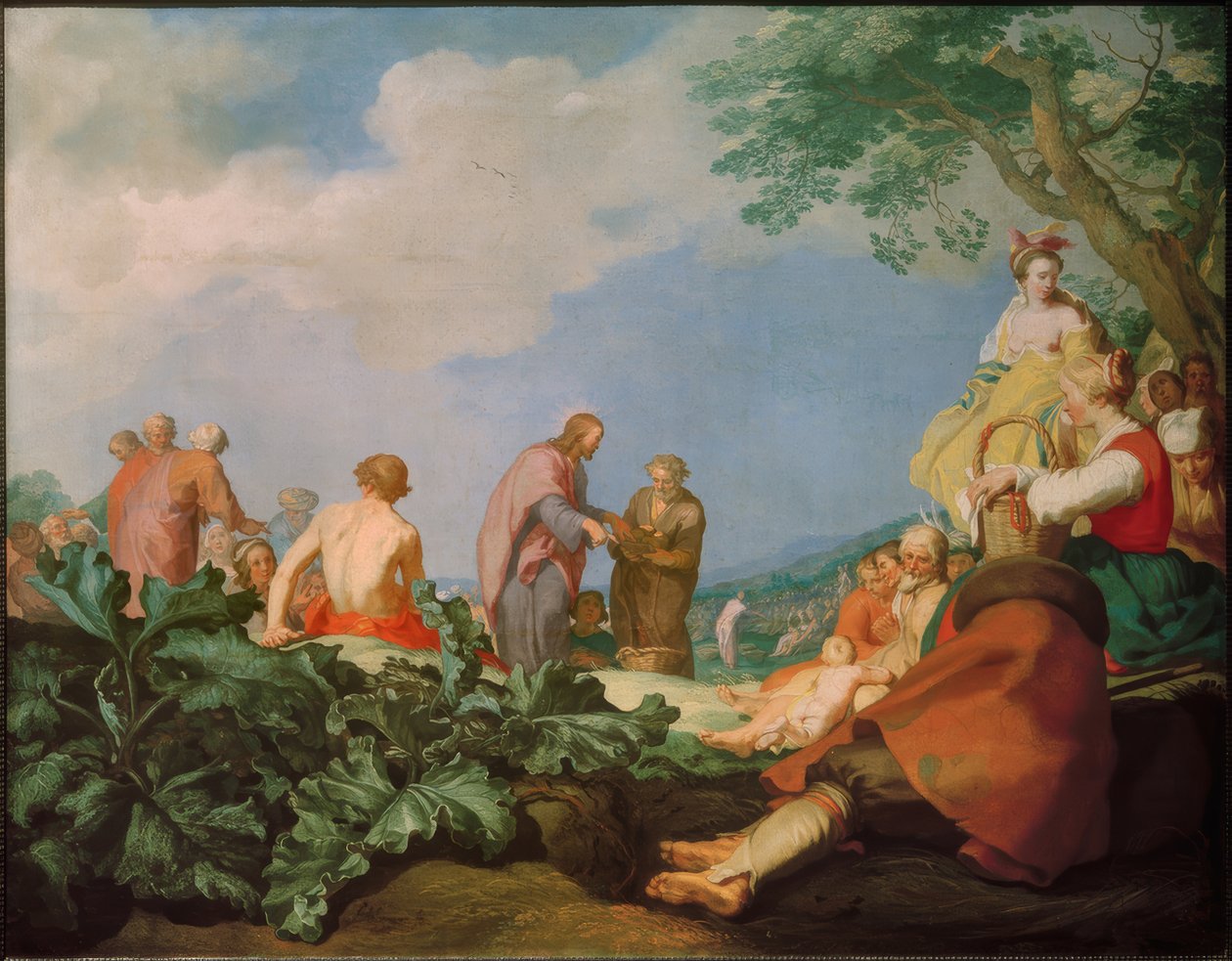 Den vidunderlige formering af brød af Abraham Bloemaert