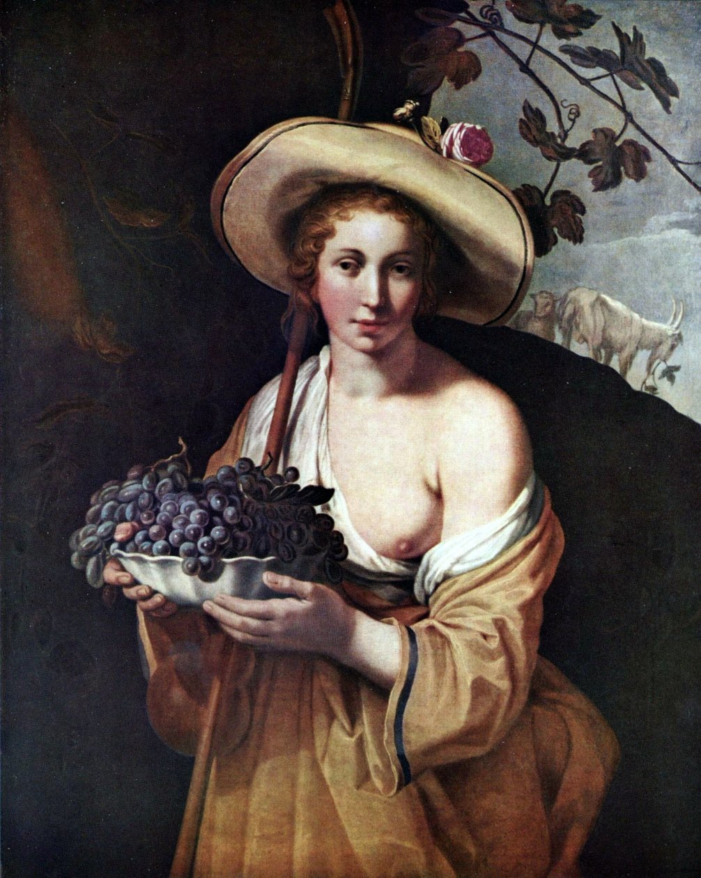Tysk: Hyrdinde med druer Hyrdinde med druer af Abraham Bloemaert
