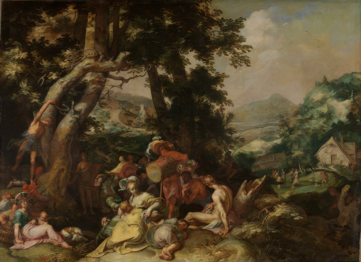 Johannes Døberen prædiker af Abraham Bloemaert