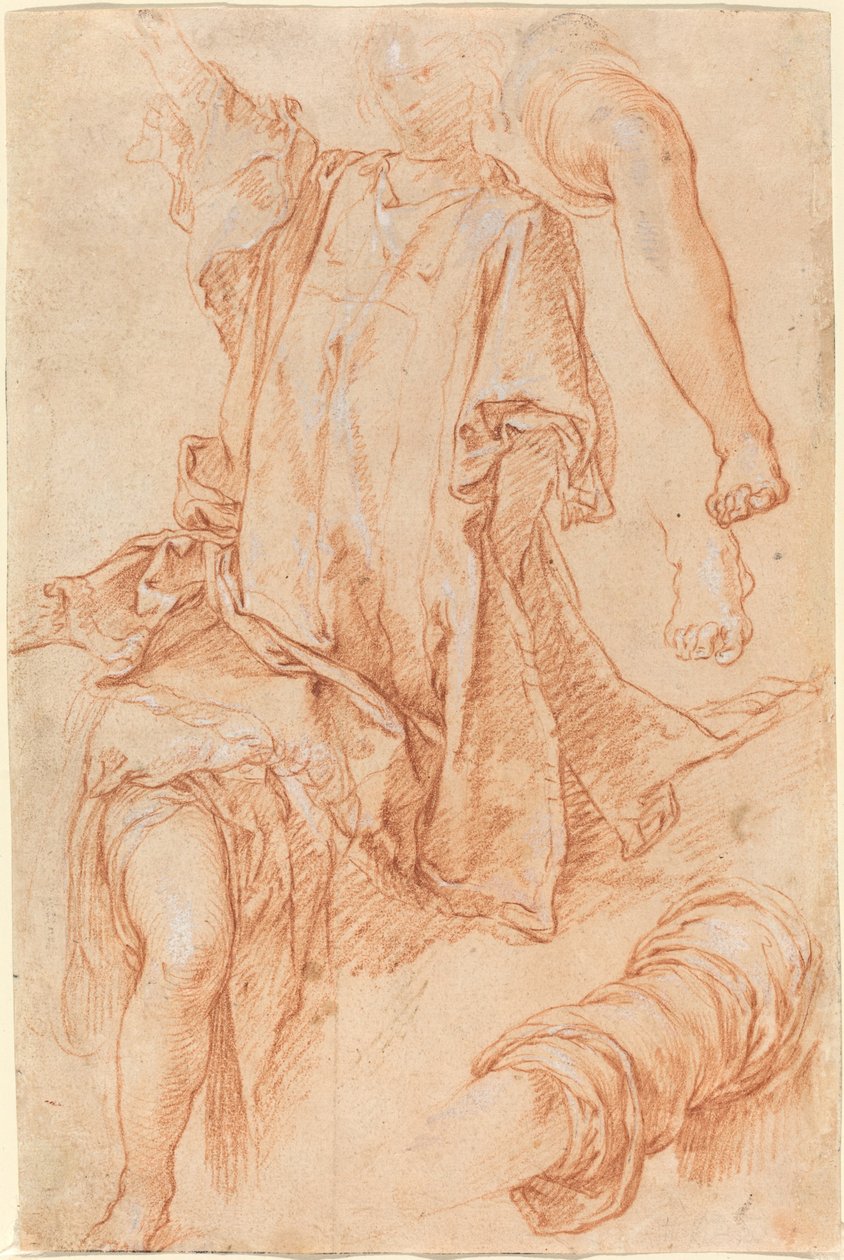 Studier af ben og draperi [recto] af Abraham Bloemaert