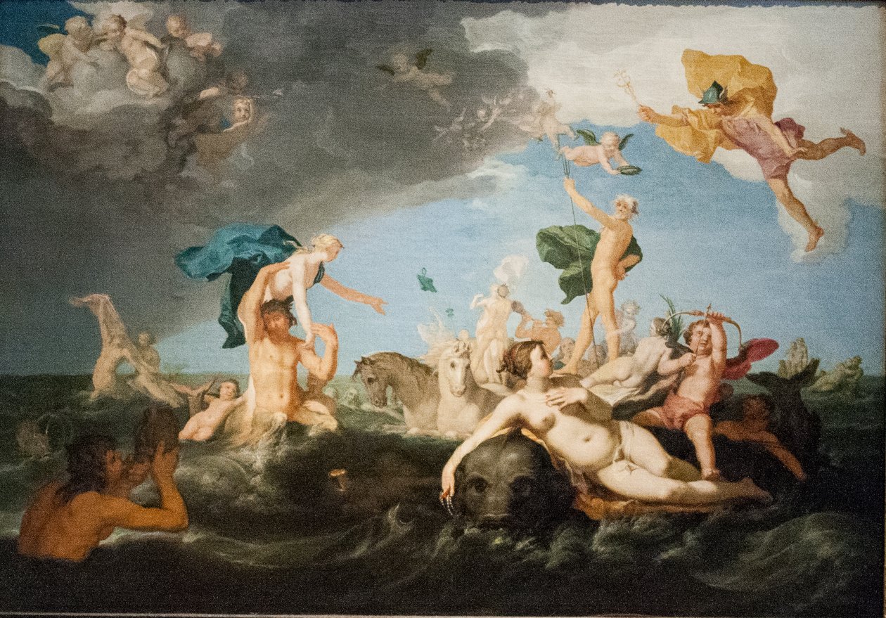 Svensk:  Neptunus triumftåg Neptuns triumf af Abraham Bloemaert