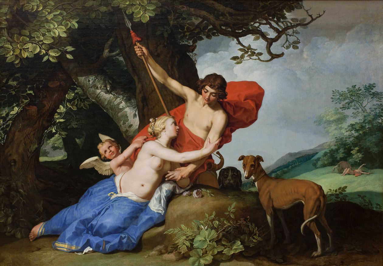 Venus og Adonis af Abraham Bloemaert