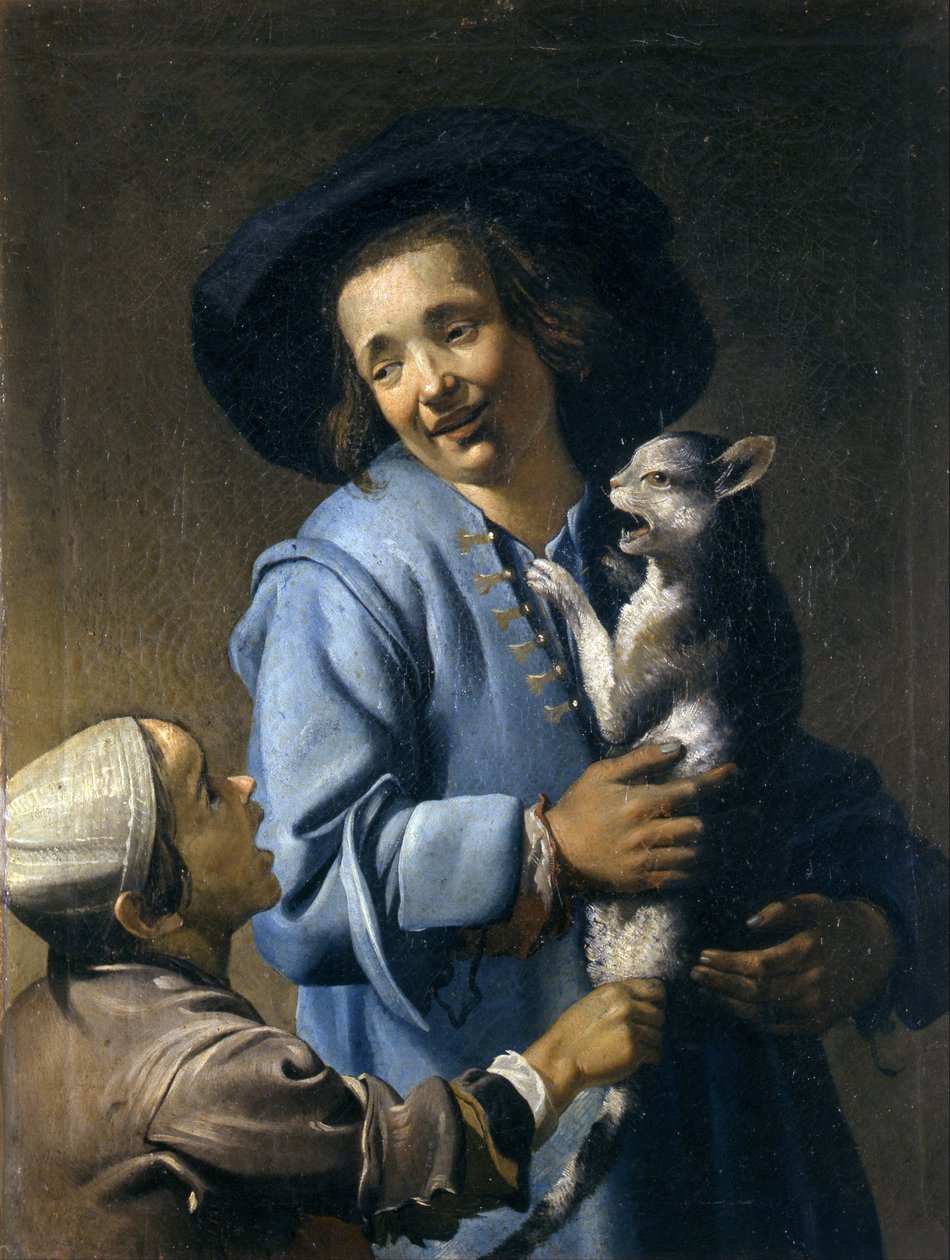Unge leger med katten, 1620-1625 af Abraham Bloemaert