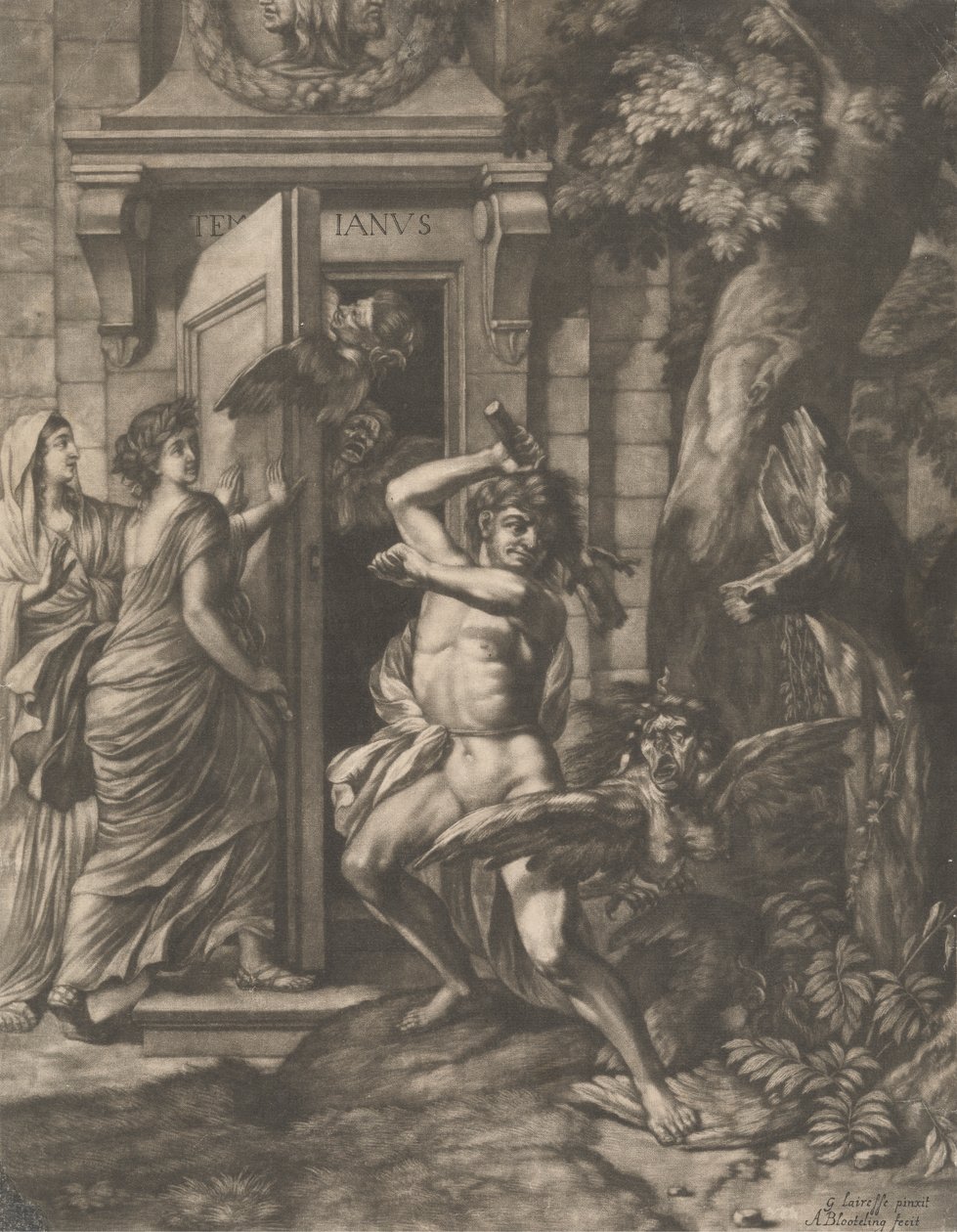 Herkules foran Janustemplet af Abraham Blooteling