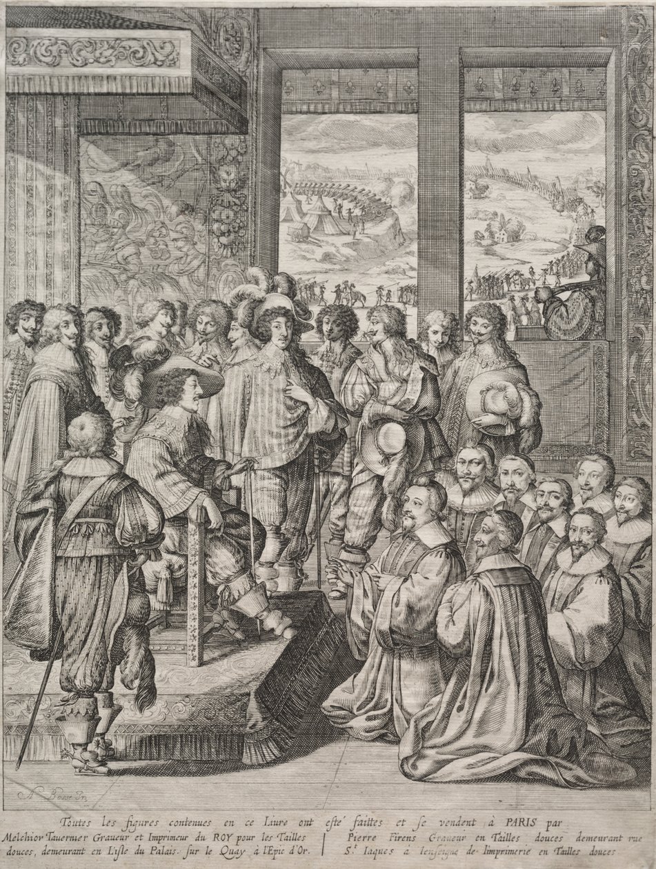 Ludvig XIII modtager en deputation af magistrater af Abraham Bosse