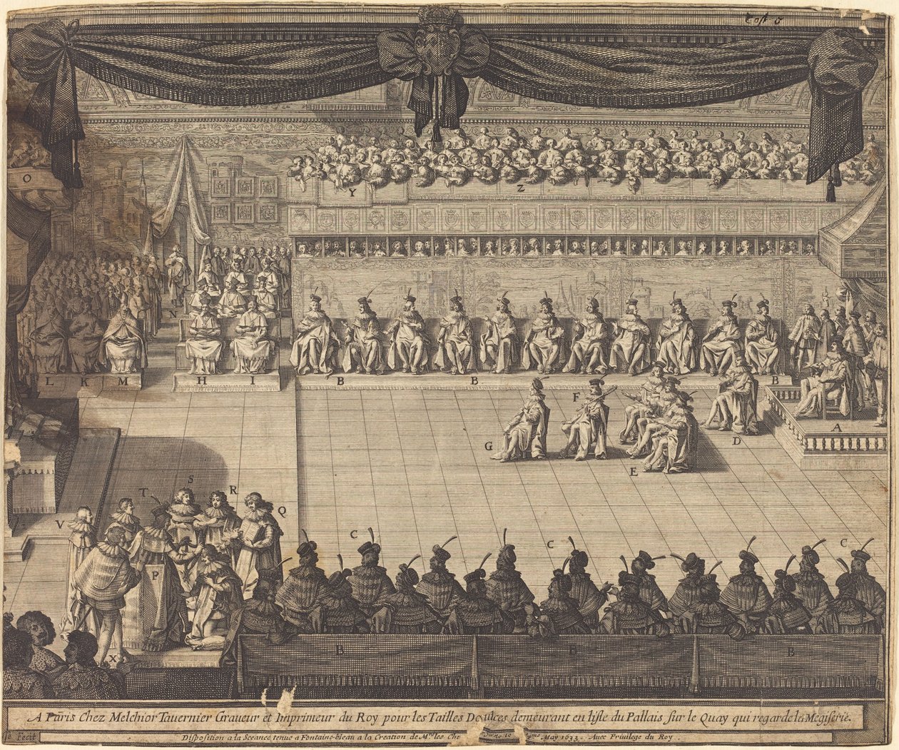 Møde i kapellet i Fontainebleau af Abraham Bosse