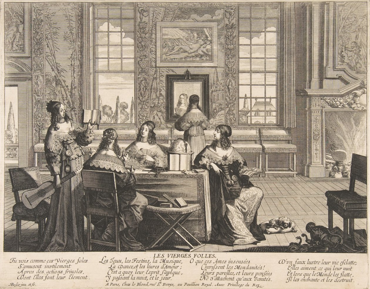 The Foolish Virgins Conversing, ca. 1635. af Abraham Bosse