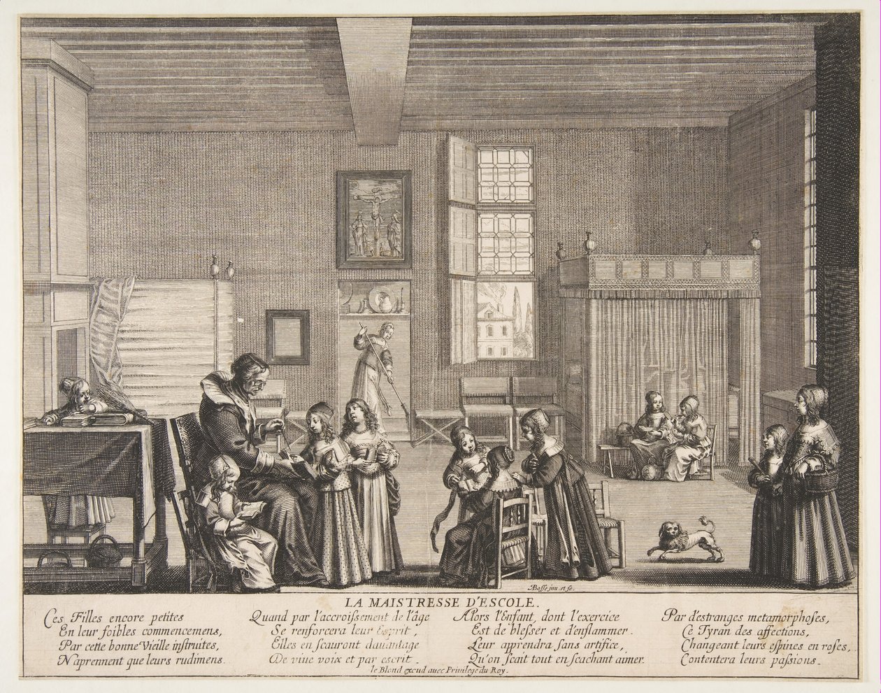 Skolefruen, ca. 1638. af Abraham Bosse