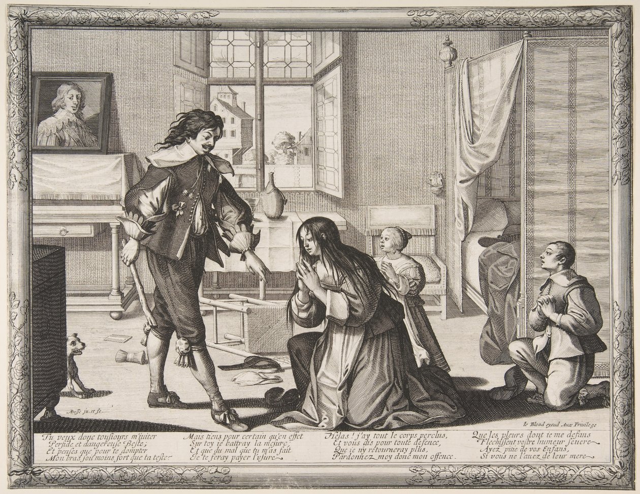 The Wife-Beater, ca. 1633. af Abraham Bosse