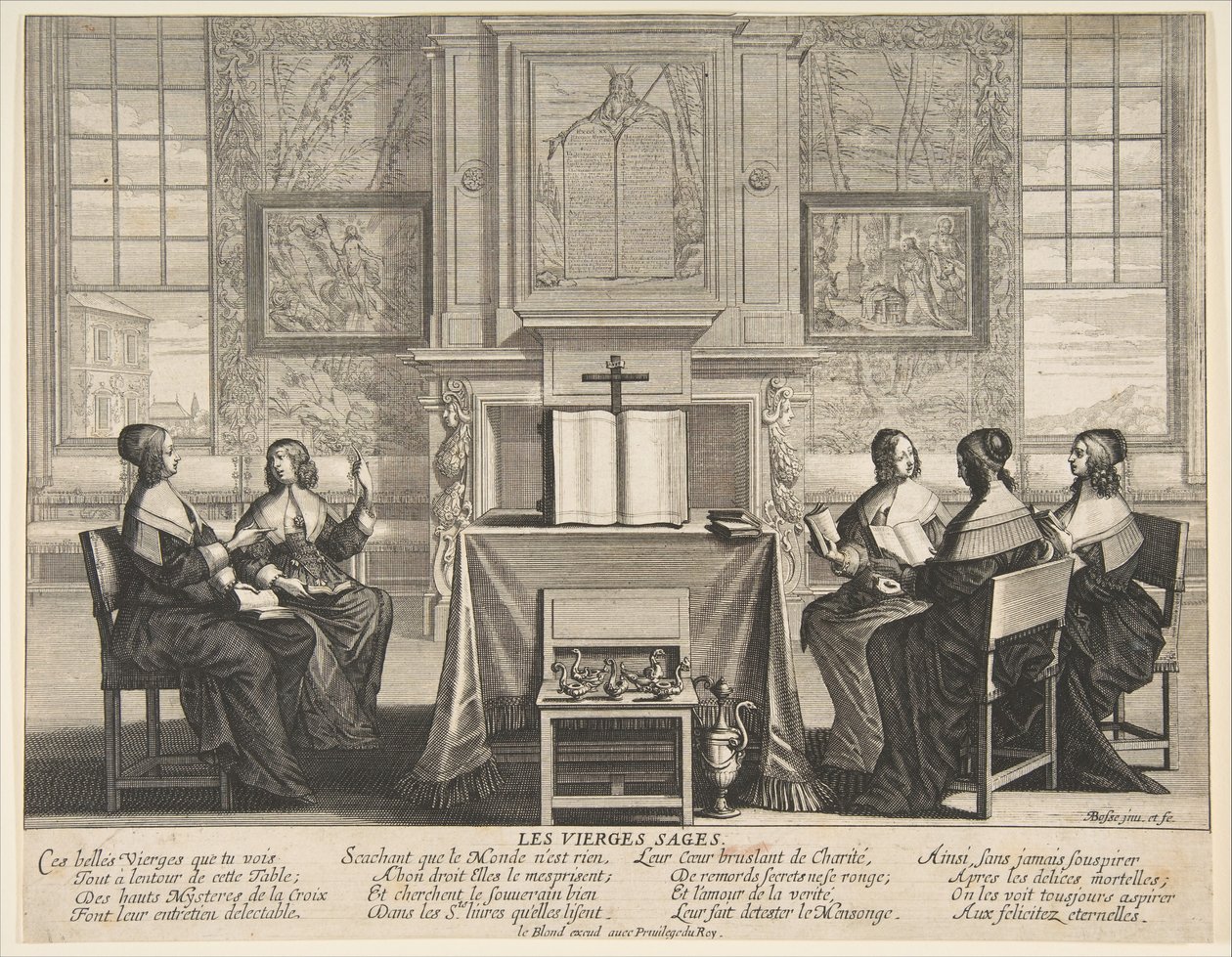De Vise Jomfruer Samtaler, ca. 1635. af Abraham Bosse