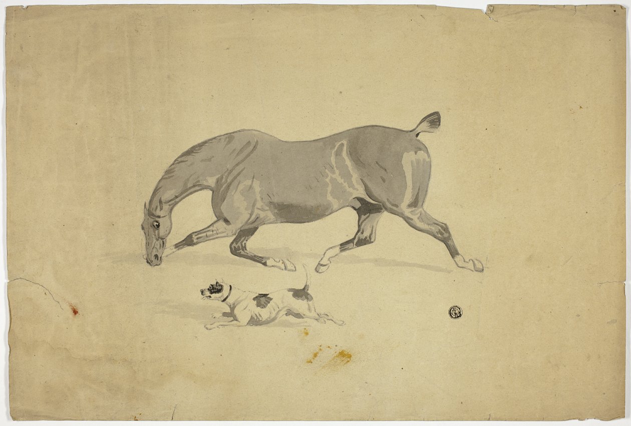 Løbende hest og hund af Abraham Cooper