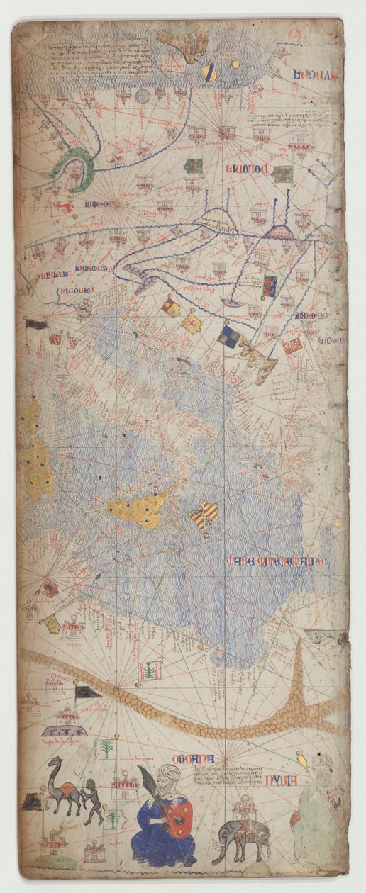 Catalansk atlas, ark 7, 1375 af Abraham Cresques