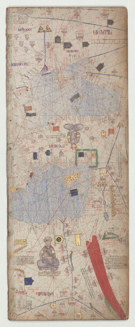 Catalansk atlas, ark 8 af Abraham Cresques
