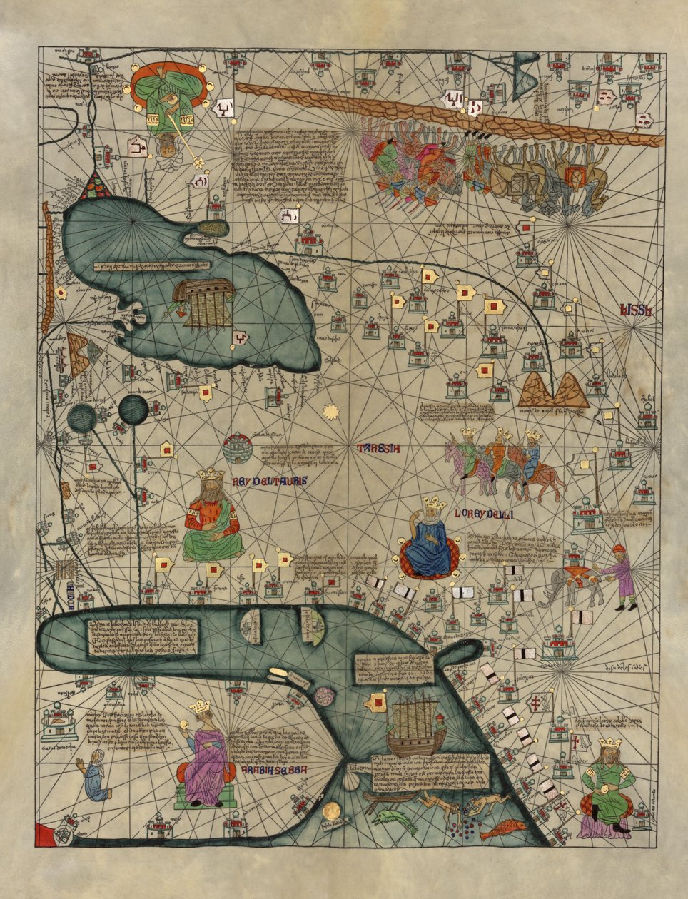 Cathay, Kina fra det catalanske atlas af Abraham Cresques